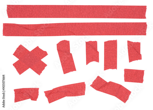 A set of red tape elements	