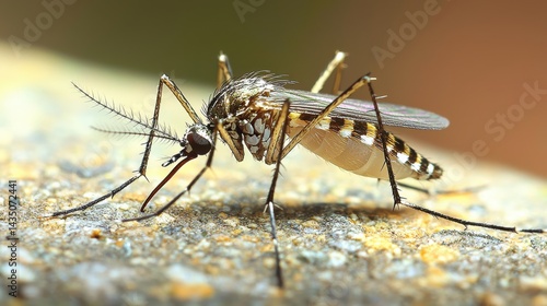 Wallpaper Mural An intricately detailed macro shot captures a mosquito in its natural habitat, revealing its fine structures. Torontodigital.ca