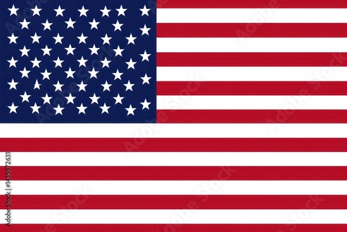 Flat vector background of red, white, and blue with stars and stripes, American flag theme, festive design