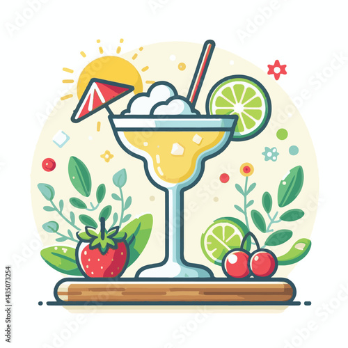 margarita, alcohol, bar, beverage, cocktail, drink, glass, party, illustration, design, celebration, vector, ice, lime, isolated, juice, restaurant, menu, fresh, background, graphic, summer, set, cold