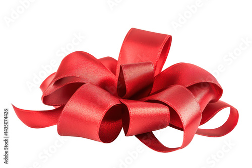Elegant red gift bow with smooth ribbons perfect for wrapping birthday wedding or holiday gifts