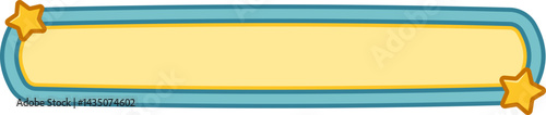 Cute Blue Border Text Box Frames with Stars Background