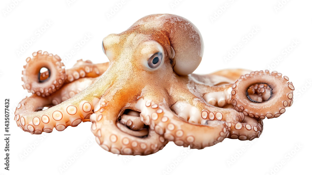 Obraz premium Octopus for Marine Wildlife and Decor - Isolated on White Background