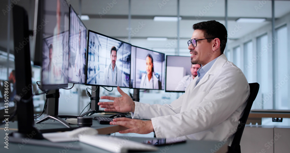 Doctor In Online Video Conference. Medical Webinar