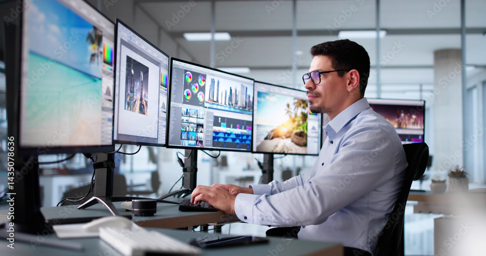 Graphic Web Designer Using Design Software