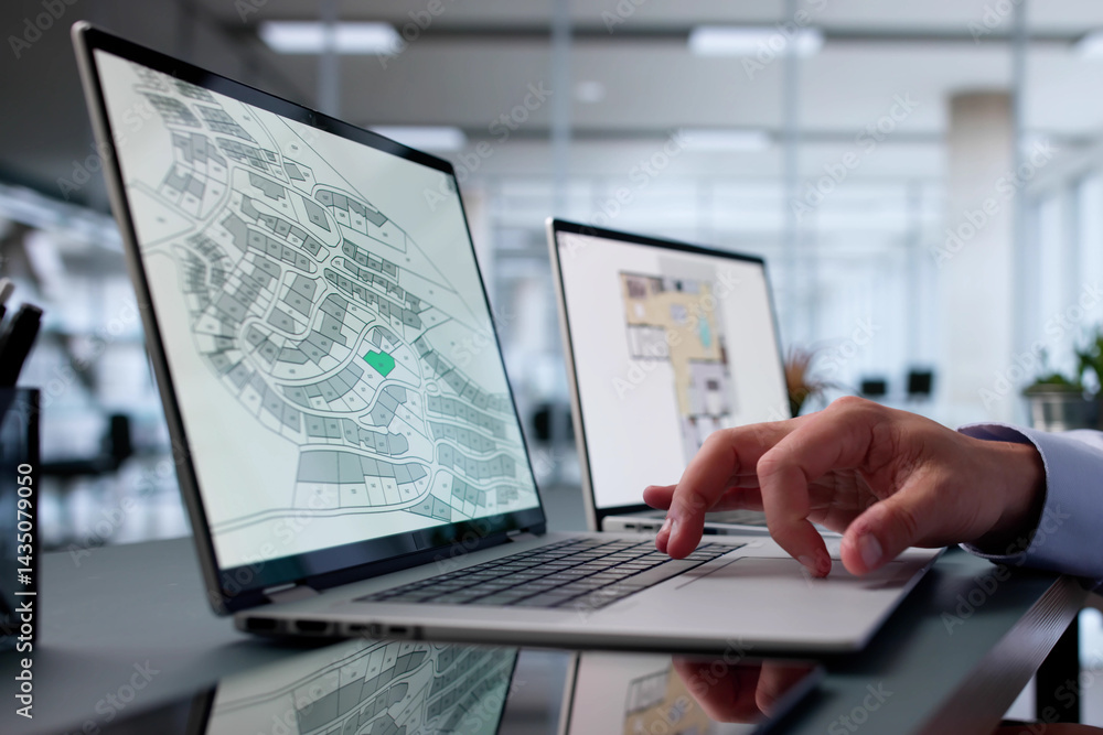Cadastre Map And City Building Survey