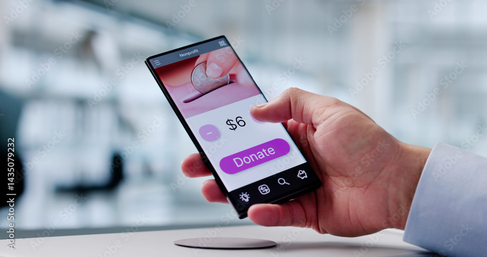 Smartphone App For Online Financial Donations: Young Latino