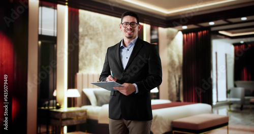 Obraz na płótnie Hotel Manager In The Room w salonie