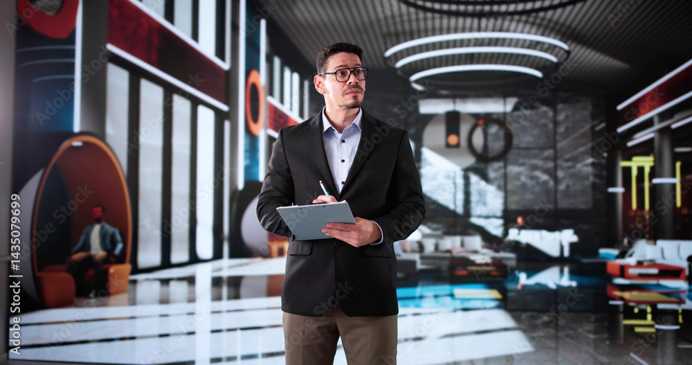 Hotel Manager In The Lobby