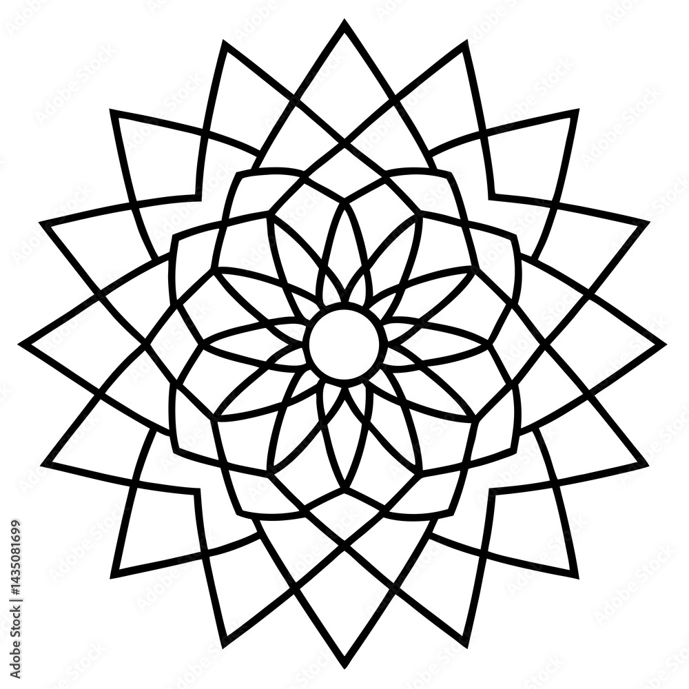 Obraz premium Golden Ratio Mandala Vector on White
