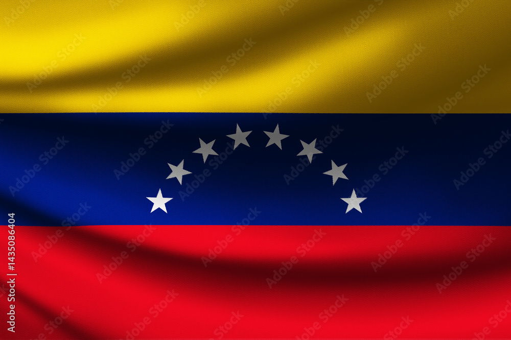The National Flag of Venezuela with fabric texture The National Flag of Venezuela with fabric texture