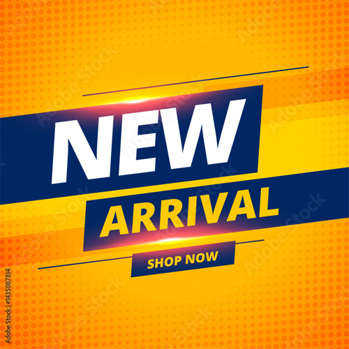 new arrival marketing yellow template with shiny light effect