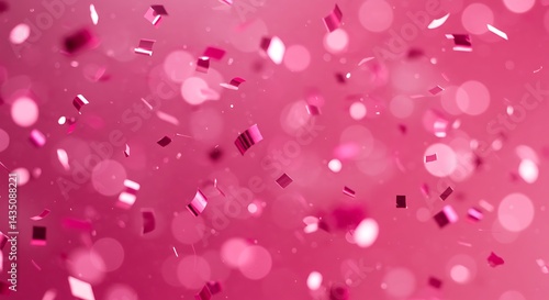 Pink Confetti Dream: A Digital Celebration AI Generated