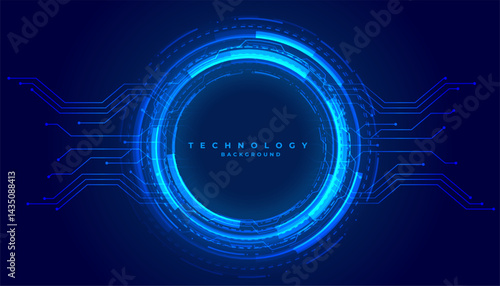 futuristic web network circle hud techno banner design