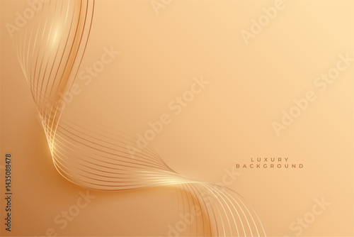 beautiful premium golden wallpaper with abstract smooth lines effect