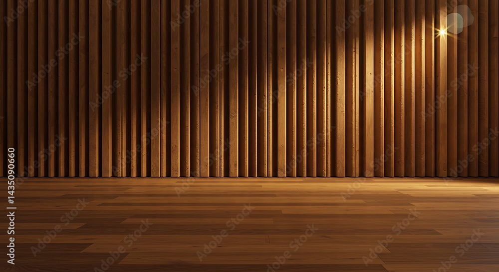 Wooden Interior Background with Light and Shadow Wooden Interior Background with Light and Shadow