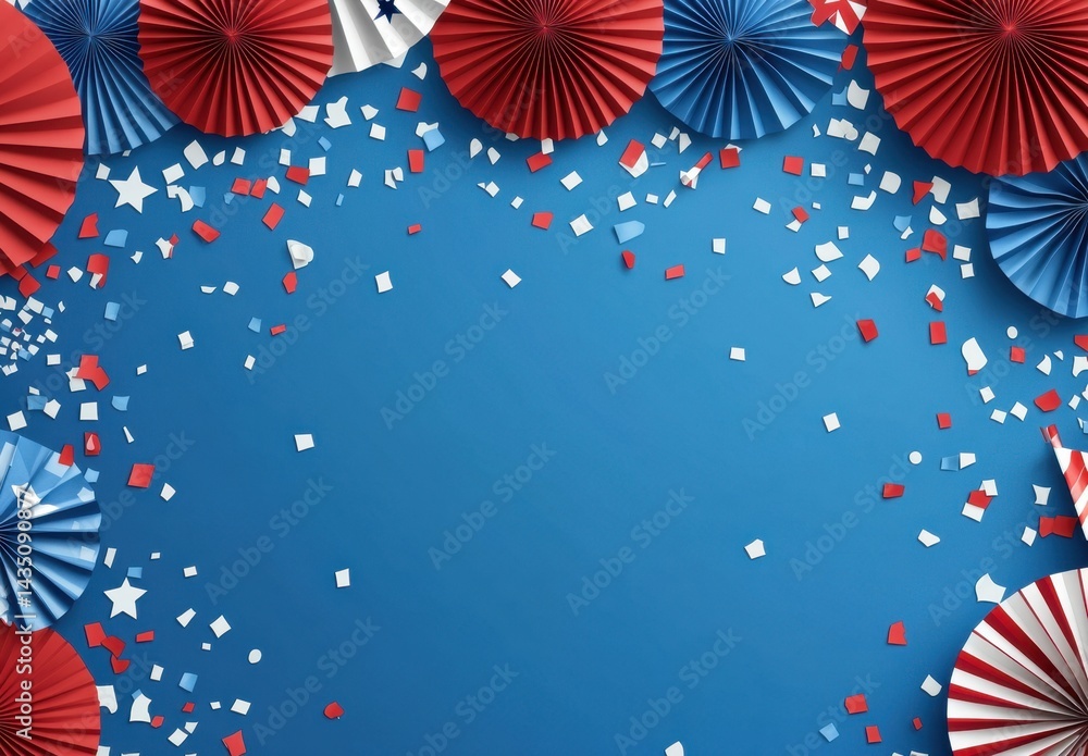 Patriotic Paper Fan Decorations and Confetti Patriotic Paper Fan Decorations and Confetti