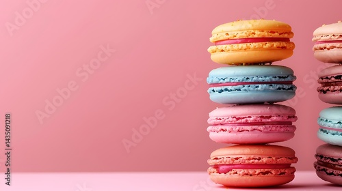 Colorful Macarons Display with copyspace