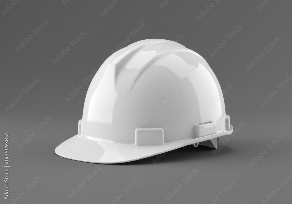 Fototapeta premium White hard hat on a gray surface