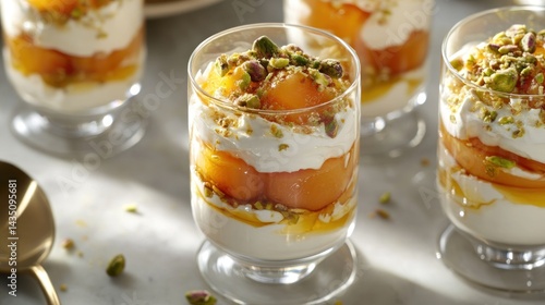 Wallpaper Mural Layered dessert cups with honeyed melon and whipped cream Torontodigital.ca