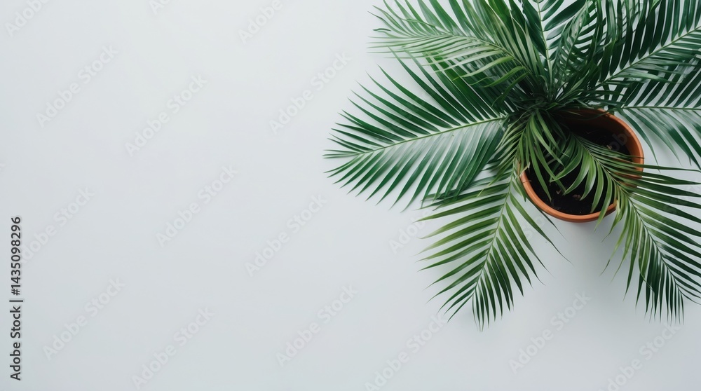 Fototapeta premium Isolated Tropical Palm Leaf on White Background