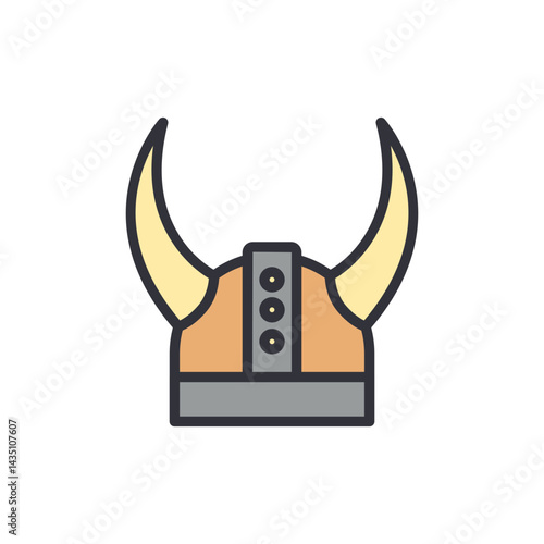 Viking helmet colored icons, minimalist vector illustration ,simple transparent graphic element .Isolated on white background