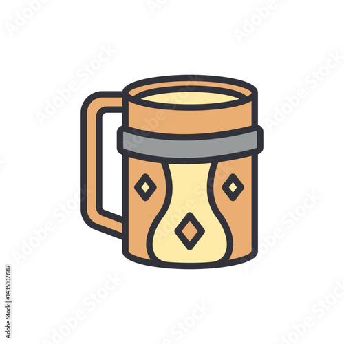 Wooden glass colored icons, minimalist vector illustration ,simple transparent graphic element .Isolated on white background