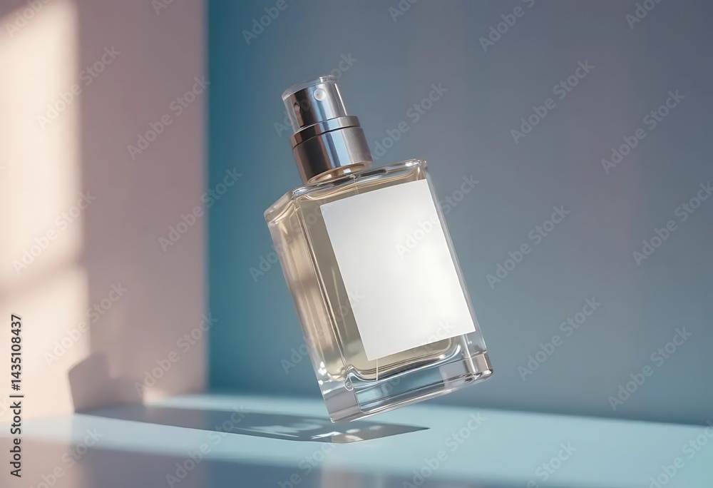 Elegant Perfume Bottle: Minimalist Design in Soft Light Elegant Perfume Bottle: Minimalist Design in Soft Light