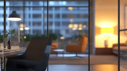 Wallpaper Mural Modern apartment interior at night Torontodigital.ca