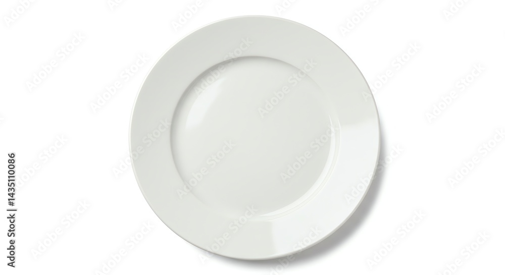 Isolated Dinner Plate Simple Plain White Table Setting Isolated Dinner Plate Simple Plain White Table Setting