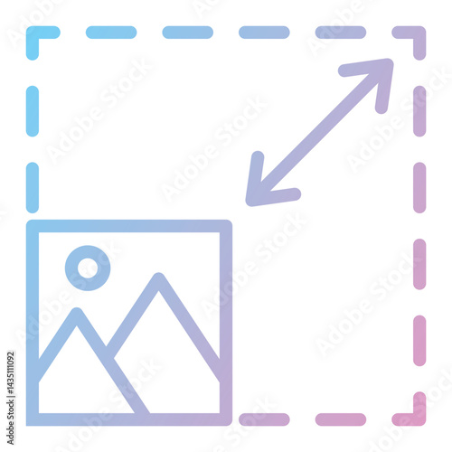 Image Resize Icon,graphic design line flat_Resize
