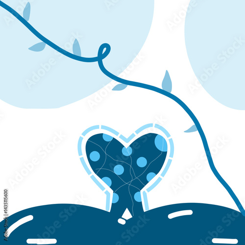 A blue live with trailing plants