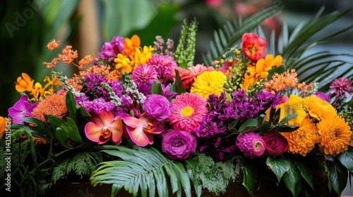 Wallpaper Mural A Vibrant and Colorful Arrangement of Fresh Cut Flowers Torontodigital.ca