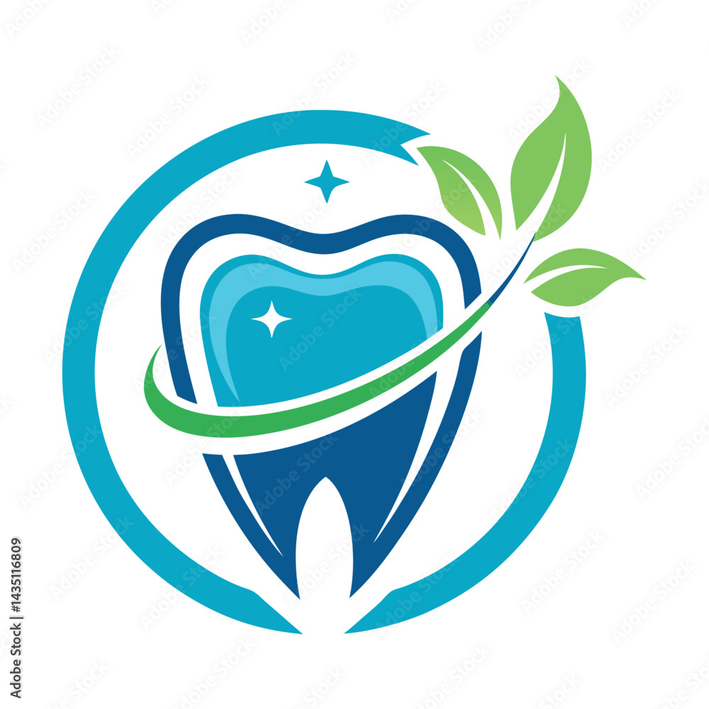 Fototapeta premium Smiling Tooth Dental Care Logo