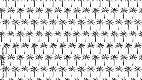 Wallpaper Mural Minimal seamless palm tree pattern, black and white tropical background, summer beach vibes. Hand drawn coconut trees in clean line art style. Perfect for textiles, wallpapers, packaging Torontodigital.ca