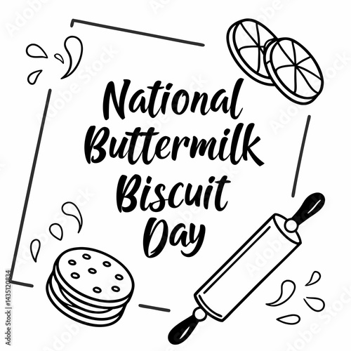 NATIONAL BUTTERMILK BISCUIT DAY vector illustration