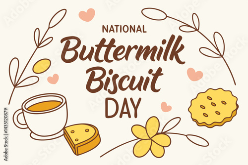 NATIONAL BUTTERMILK BISCUIT DAY vector illustration
