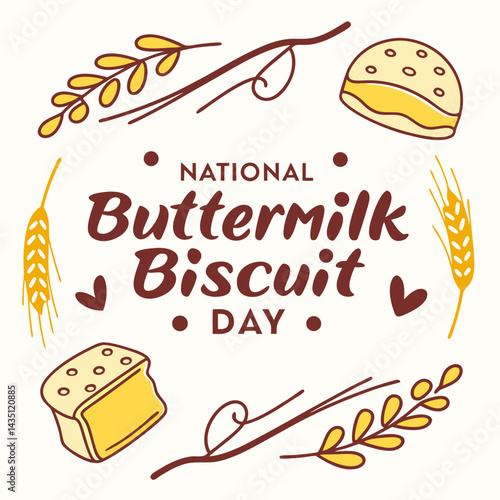 NATIONAL BUTTERMILK BISCUIT DAY vector illustration