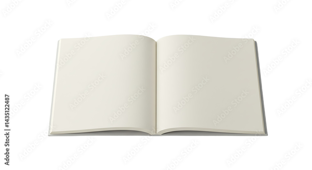 Minimalist Open Notebook on White Background Offers Ample Space for Creativity Minimalist Open Notebook on White Background Offers Ample Space for Creativity