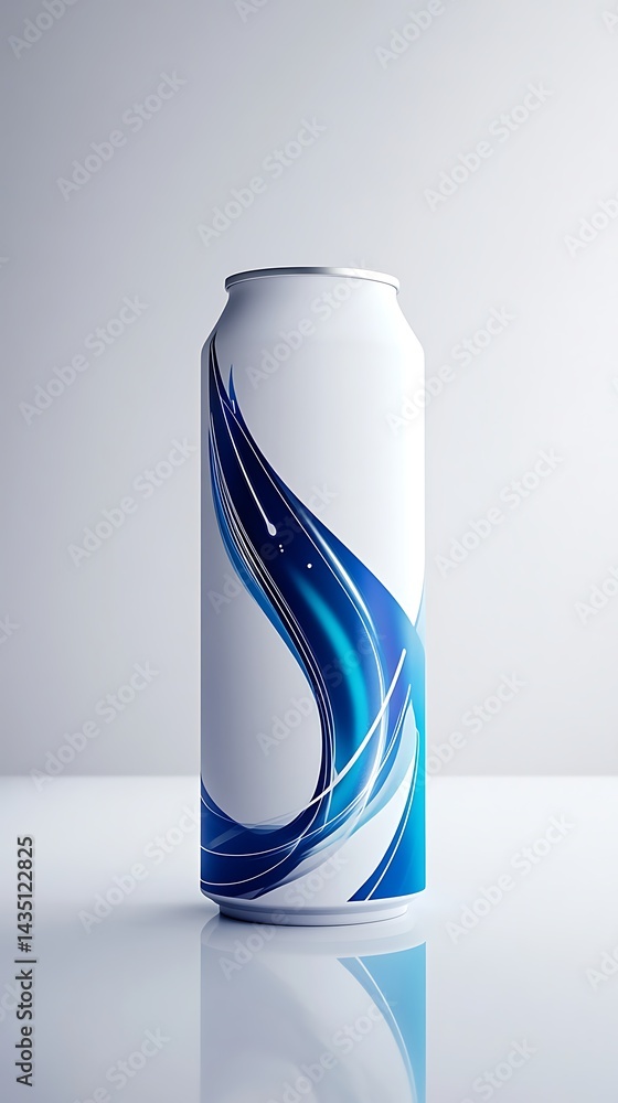 Fototapeta premium Abstract Blue Design on a Soda Can