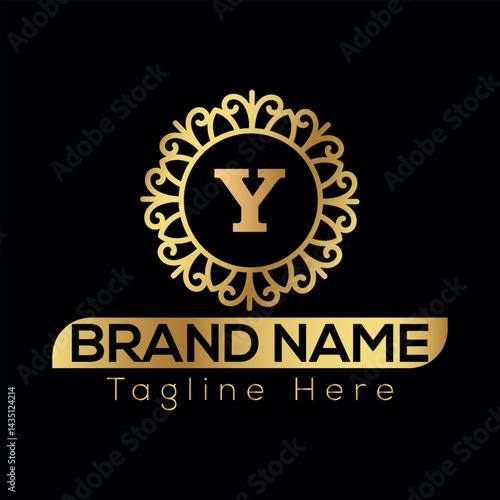 Gold star vector design features a taxi sign symbol for a car service business logo illustration Y Logo template 