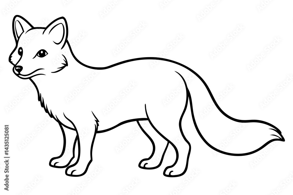 Sleek Arctic Fox Silhouette Sleek Arctic Fox Silhouette