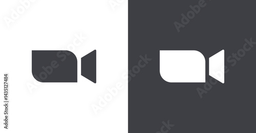 Icon Videocall set. Conversation concept. Chat buttons. Video conference. Vector illustration isolated on black and white background. Flat style.