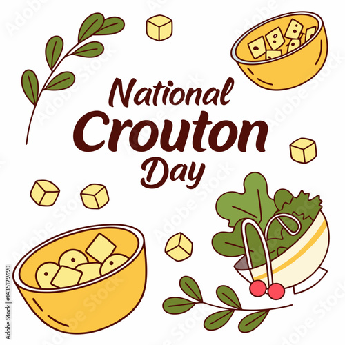 NATIONAL CROUTON DAY vector illustration