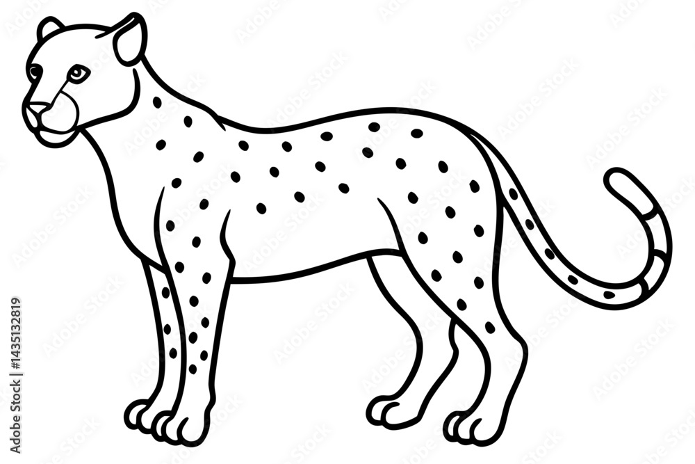 Fototapeta premium Swift Cheetah Outline