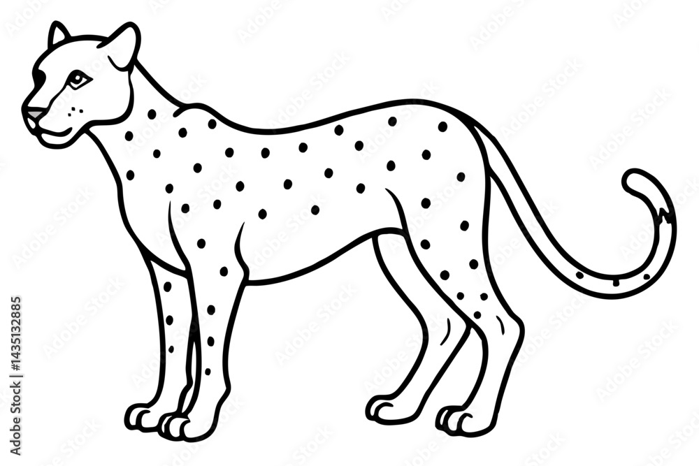 Fototapeta premium Swift Cheetah Outline