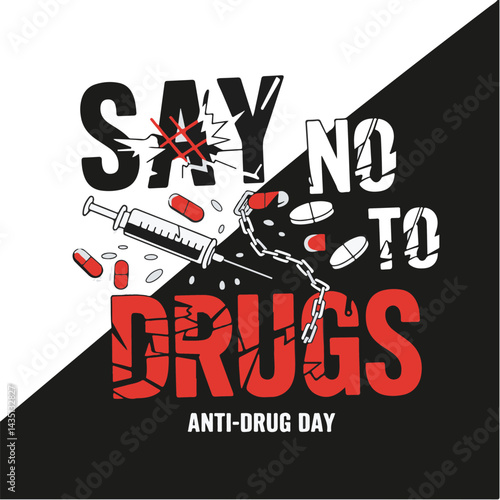 Anti Drug Day vector artwork design