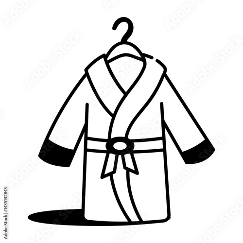 A doodle style icon showing a bathrobe 