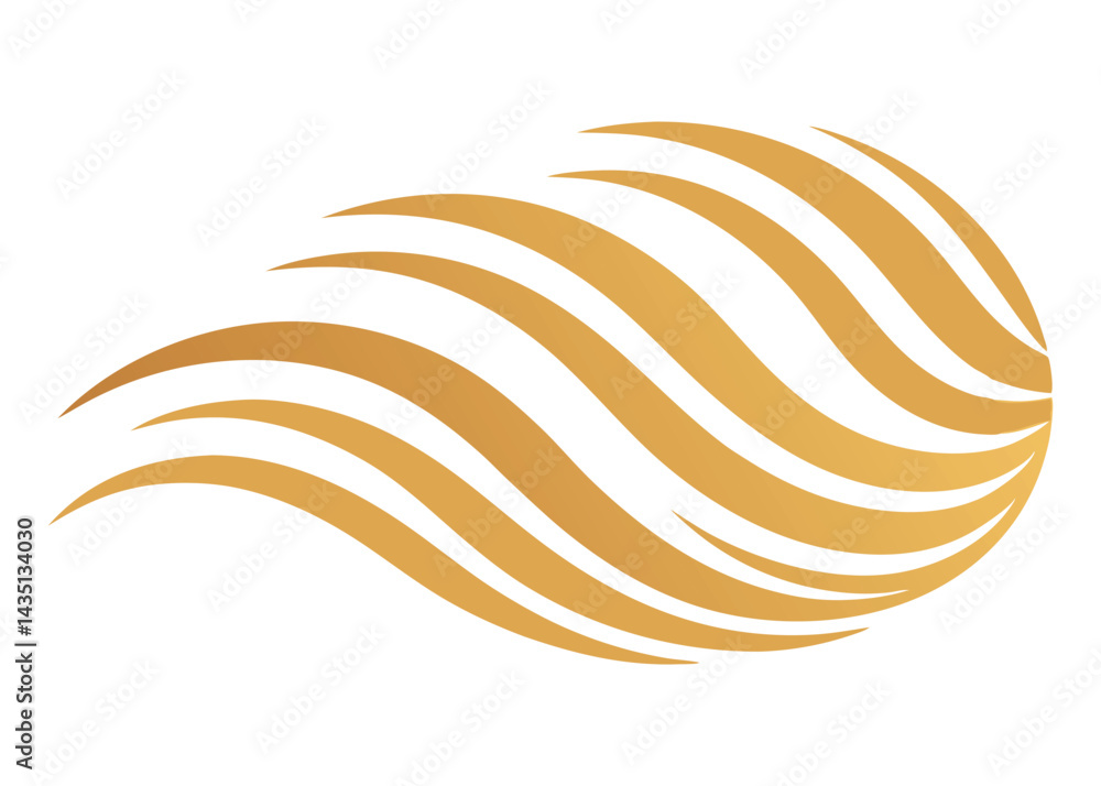 Obraz premium Golden abstract wave design element