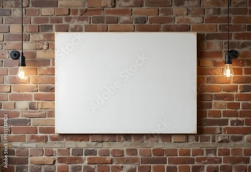 Wallpaper Mural Blank Canvas on Brick Wall with Edison Bulbs: Industrial Chic Torontodigital.ca